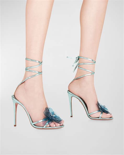 aquazzura moonlight metallic fabric block heel ankle-wrap pump|aquazzura heels for women.